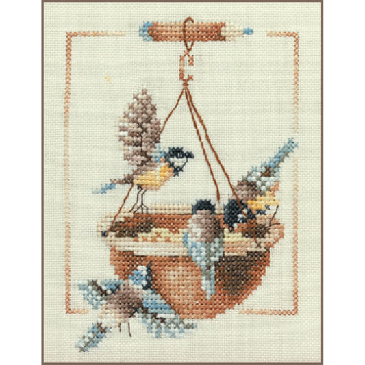 Vervaco Lanarte Marjolein Bastin Counted Cross Stitch Kit - Feeding Dish With Birds