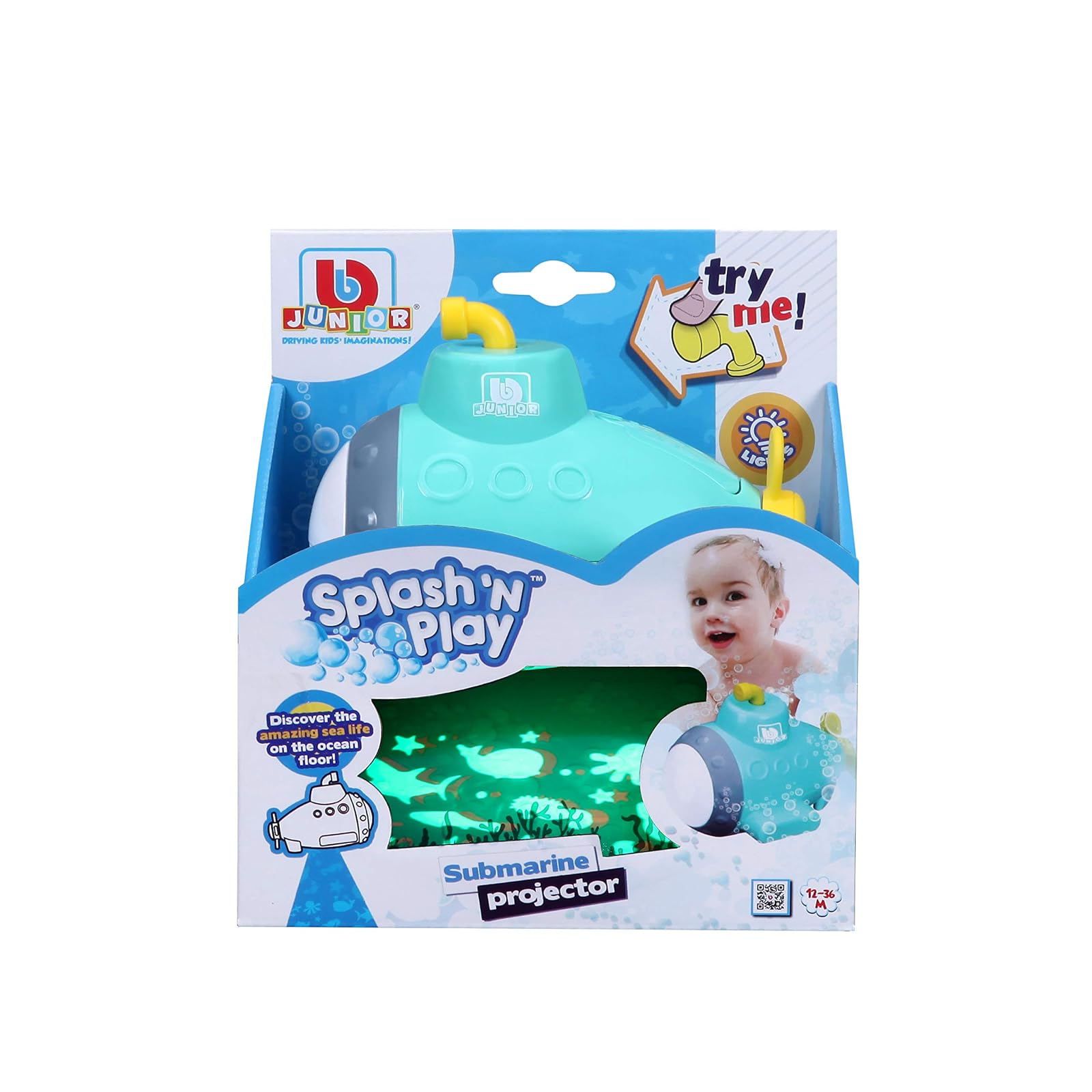 Maisto Bburago B16-89001 BB Junior Splash N Play Submarine Projector, Blue
