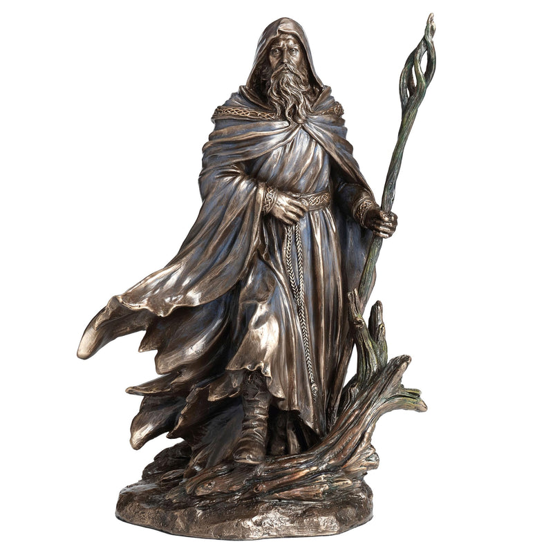 Veronese Design 11 3/8 Inch Tall Merlin by Monte Moore Cold Cast Resin Antique Bronze Sculpture