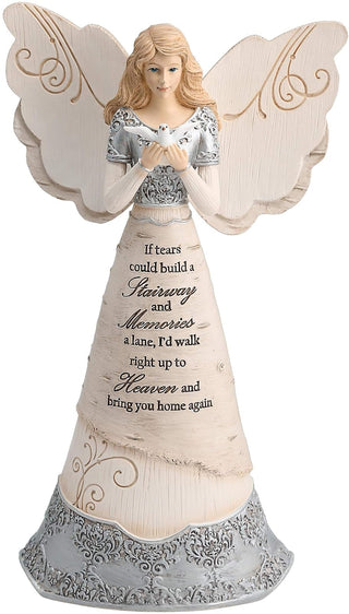 Elements Sympathy Angel Figurine by Pavilion, 8-Inch, If Tears Could Build a Stairway and Memories a Lane