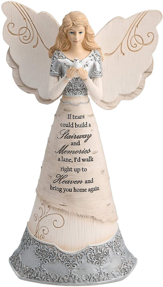 Elements Sympathy Angel Figurine by Pavilion, 8-Inch, If Tears Could Build a Stairway and Memories a Lane
