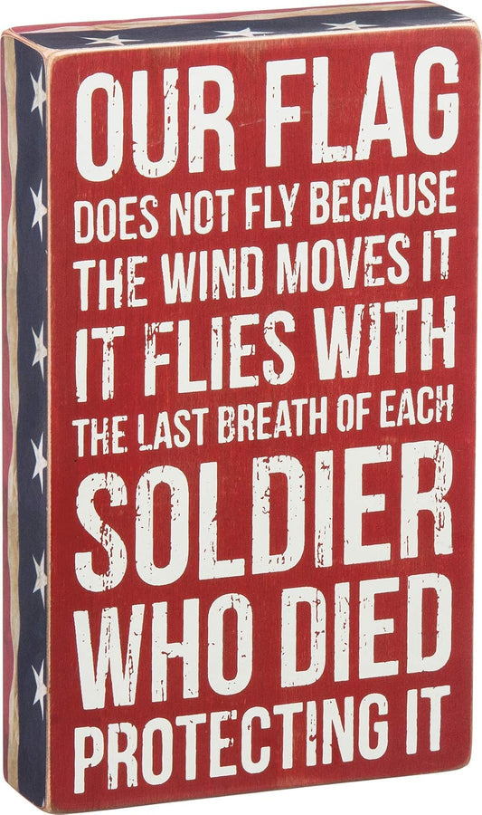 Primitives by Kathy Patriotic Box Sign, 6 x 10-Inches, Our Flag