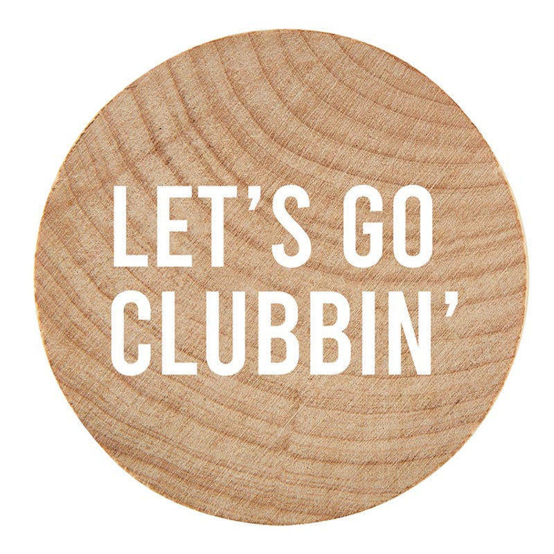 Slant Collections Golf Gifts Round Wooden Bottle Opener, 2.25" Diameter, Let&