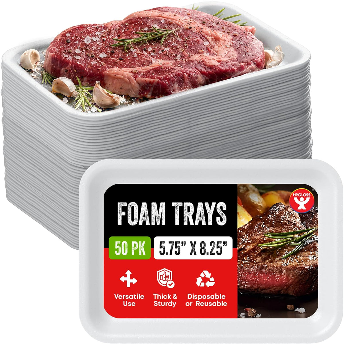 Hygloss Tray, 5.75 x 8.25-Inch, White