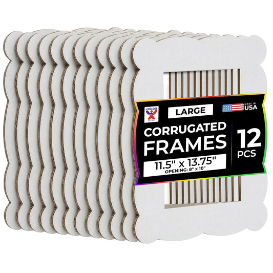 Hygloss Corrugated Cardboard Frames - 11-1/2 x 13-3/4, pkg of 12