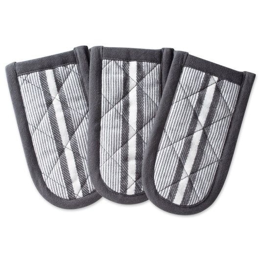 DII Design Double Strip Chef Kitchen Cooking & Baking Collection, Pan Handle Set, 6x3, Mineral Gray, 3 Piece