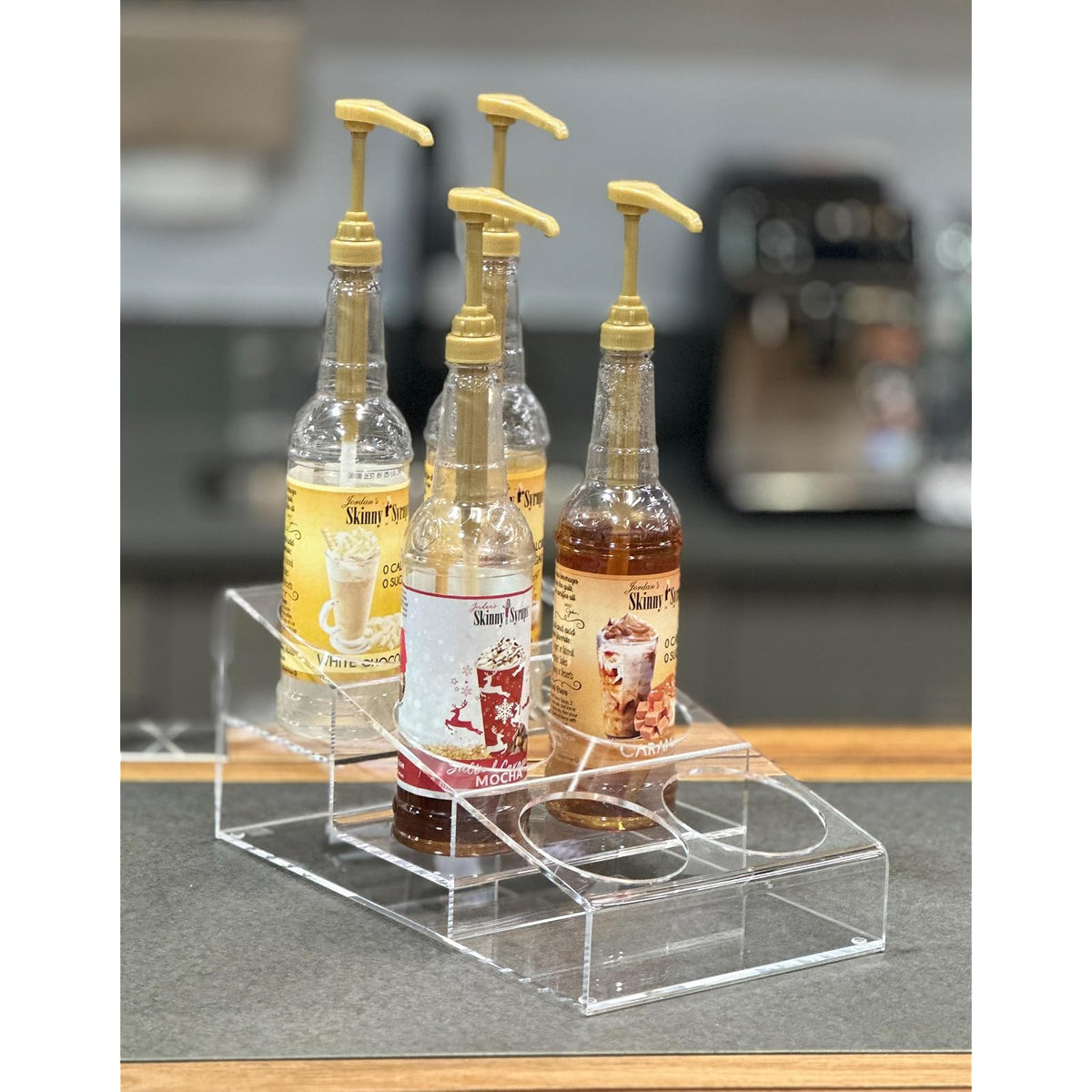 Designstyles Bottle Rack, Medium (3-tier, 6-bottles), Transparent