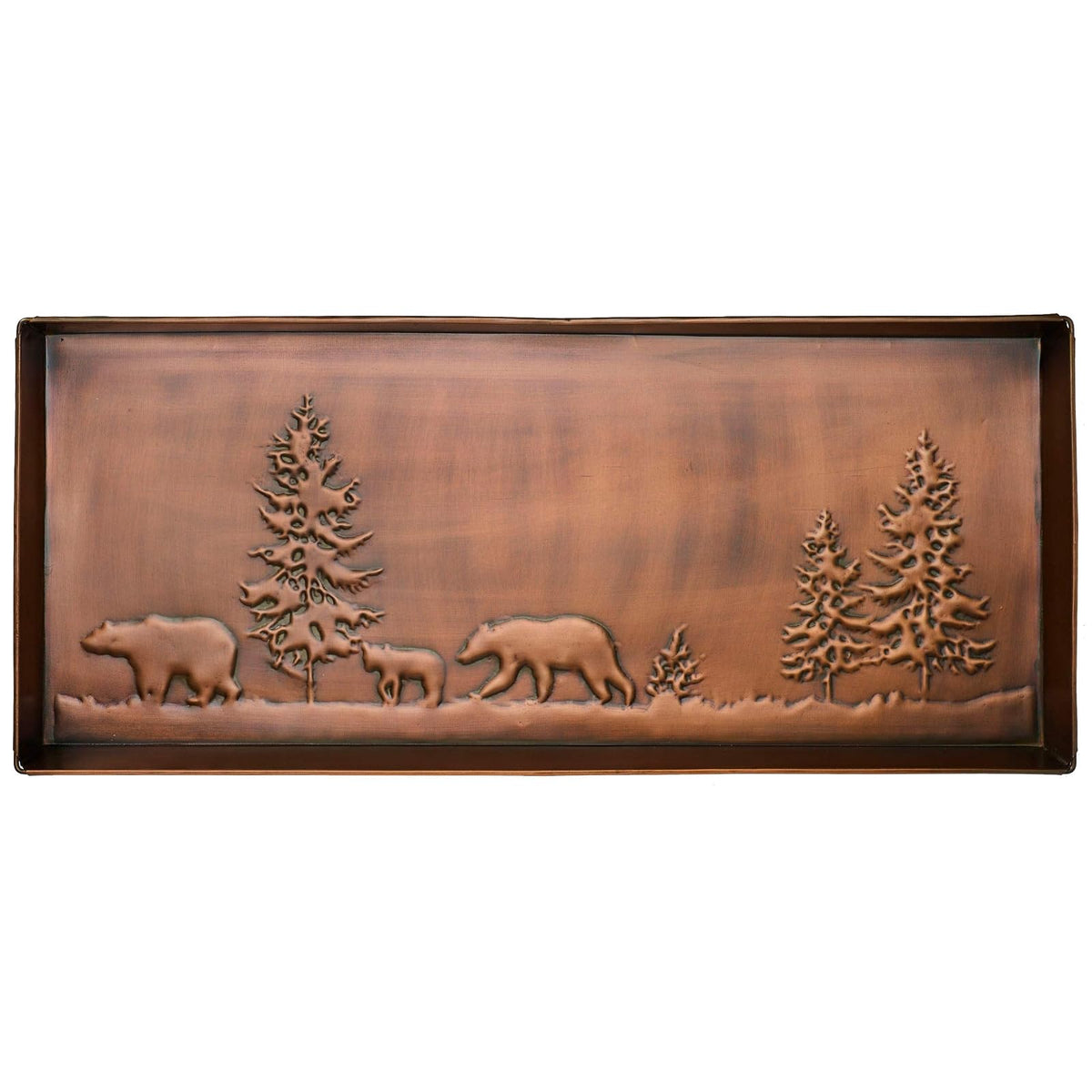 Home Furnishings By Larry Traverso Tray, 30" x 13" x 2", Bear Pattern, Antique C