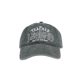Pavilion Gift Company Hat, Gray & White, Teacher - Adjustable Baseball Cap Hat