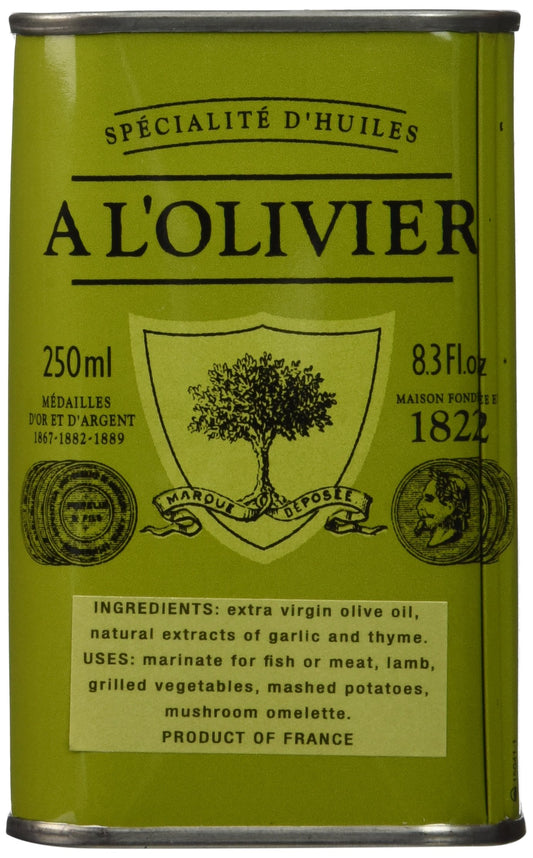A L'Olivier Garlic & Thyme Infused Extra Virgin Olive Oil, 8.3 fl oz