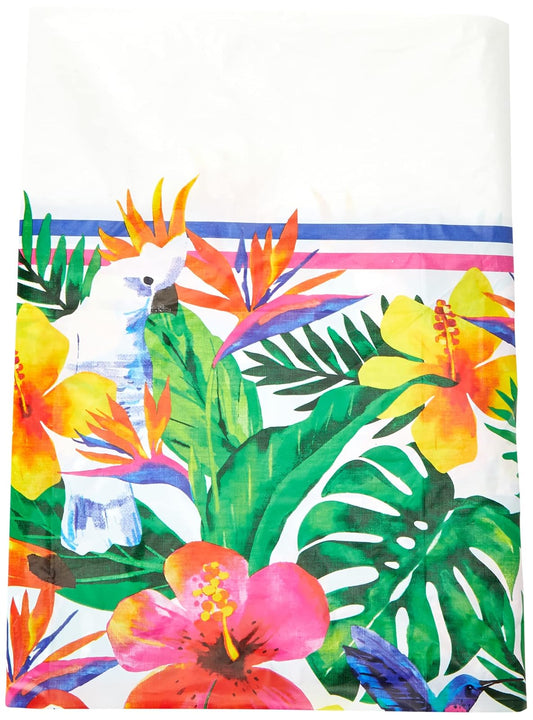 Unique Industries Palm Tropical Luau Rectangular Plastic Table Cover, 1 Ct.