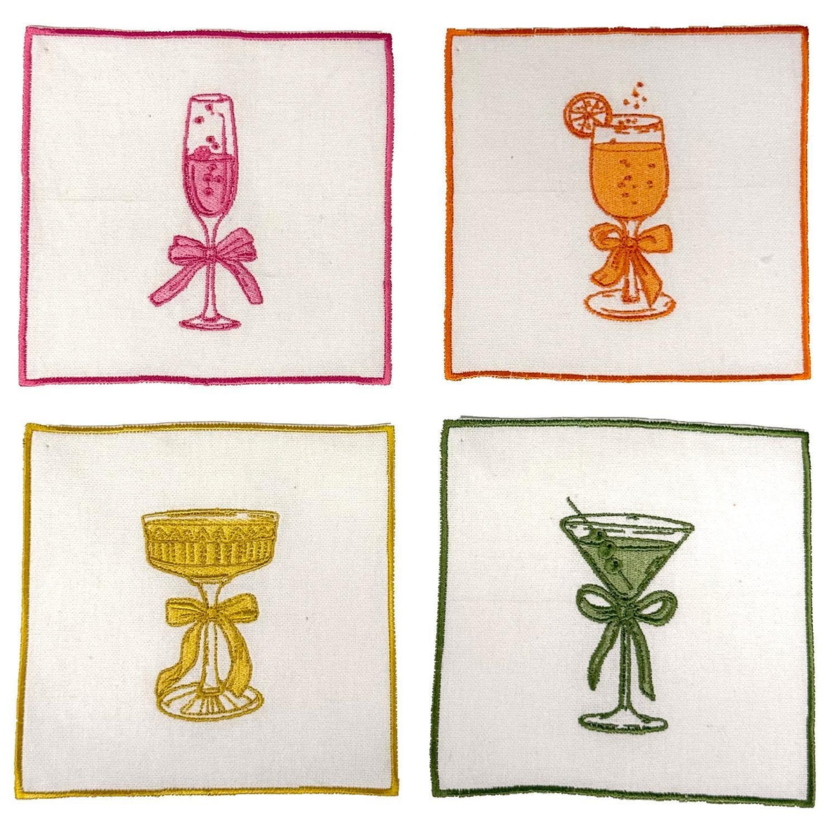 Two's Company Cloth Napkin, 5" x 5" (Set of 4), Multicolor