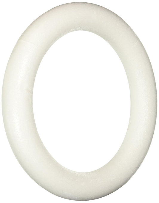 Floracraft FLOXT12W White Flora Craft Styrofoam Extruded Wreath , 12"