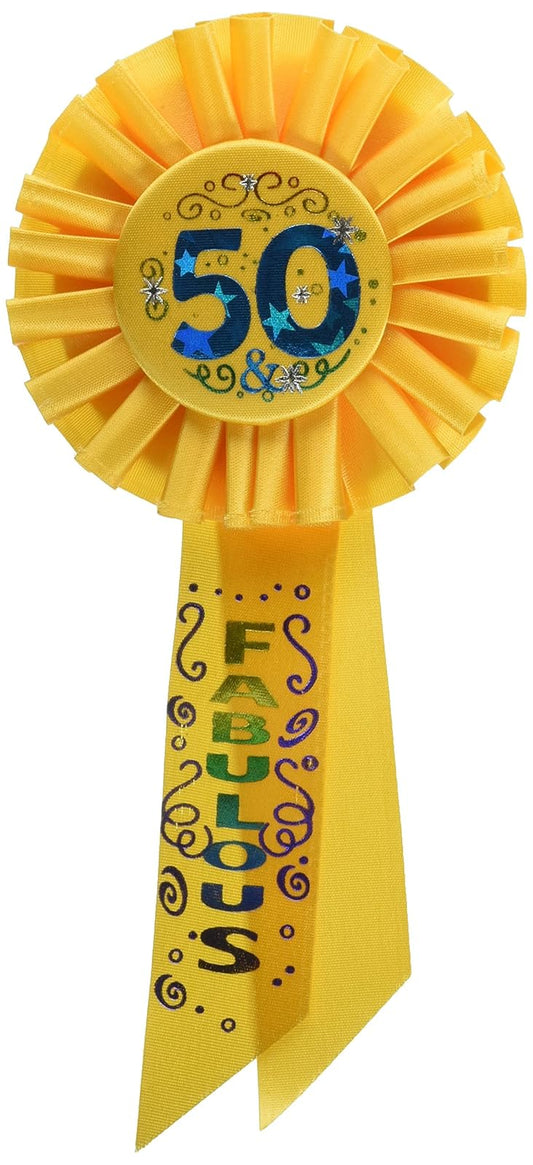 Beistle 50 and Fabulous Rosette, 3-1/4-Inch by 6-1/2-Inch