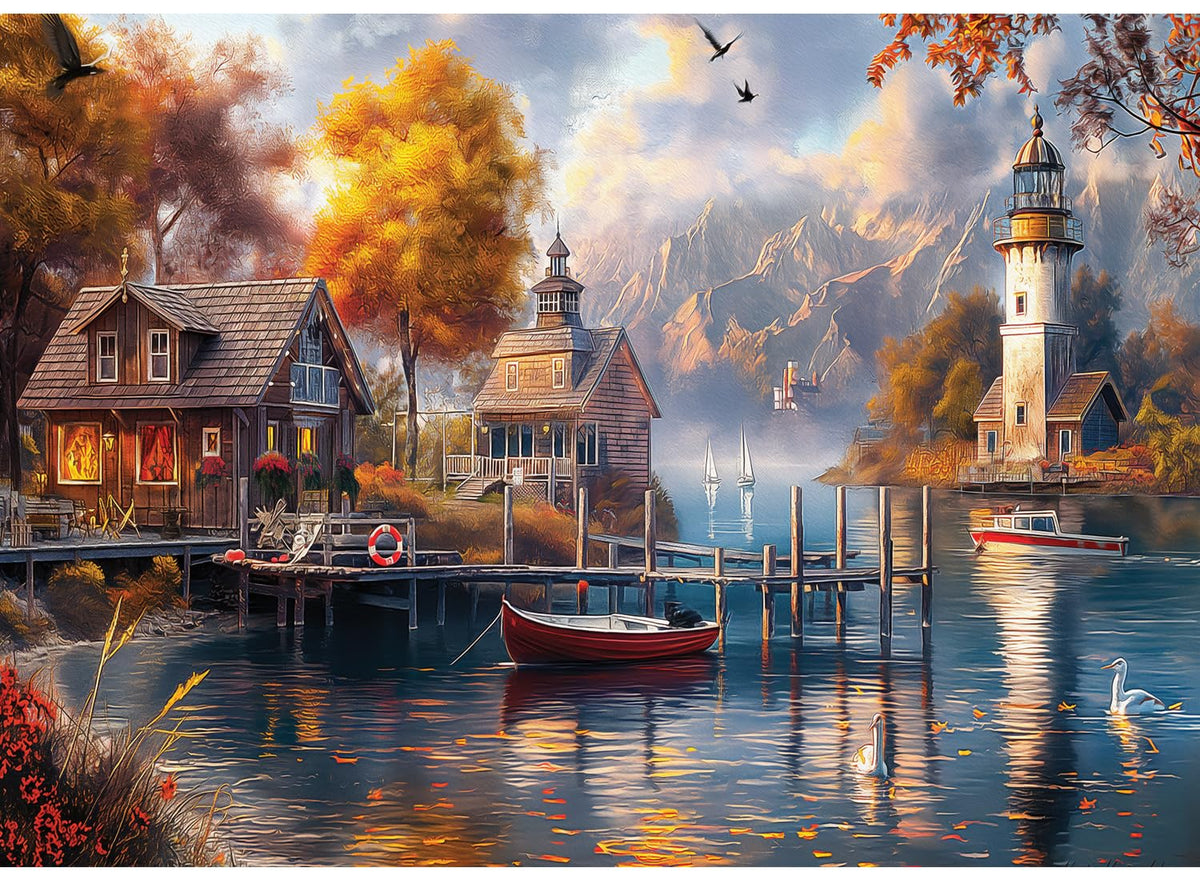 Anatolian Puzzles, 1500 pieces, 33.5x23.6 inches, Autumn at the Lake