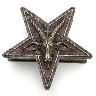 Unicorn Studio Veronese Design Sigil of Baphomet Pentagram Resin Trinket Box Sculpture