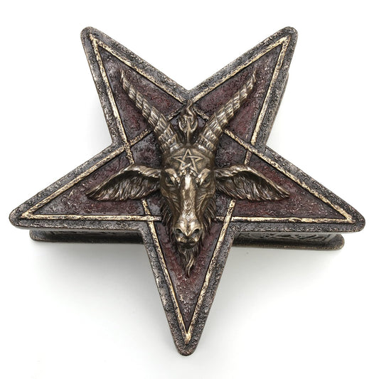 Unicorn Studio Veronese Design Sigil of Baphomet Pentagram Resin Trinket Box Sculpture