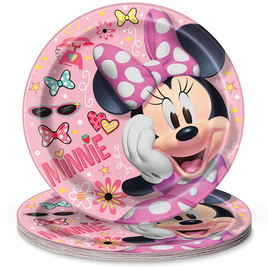 Unique Industries Unique 79235 Minnie Mouse Iconic Dinner Party Paper Plate, 9", 8 Ct., Multicolor