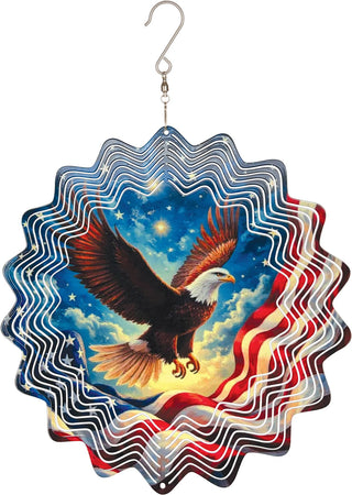 Sunset Vista Designs Wind Spinner, Brown, Red, Blue and White, Modern