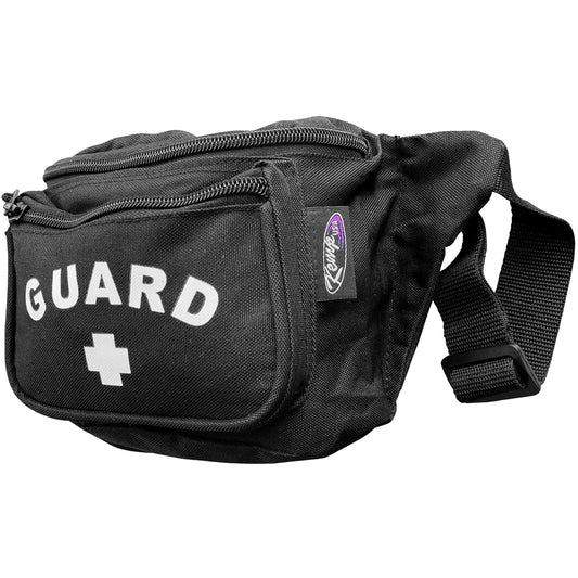 Kemp USA 7.5" Black and White Hip Fanny Pack with Guard Logo