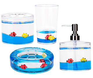 Locco Decor Bathroom Container Set, 4-piece, Fish