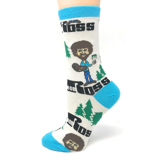 Oooh Yeah Socks Women's Novelty Crew Socks, Oooh Yeah Exclusive Funny Socks for Bob Ross, Crazy Silly Socks