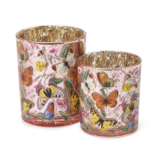 Two's Company Candle Holder, 4" H x 3 1/2" Dia, 5" H x 4" Dia, Multicolor