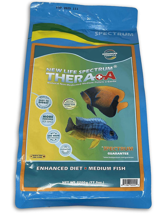 New Life International Thera+A Medium 2mm Pellet Bag for Fresh & Saltwater Fish, 2200g