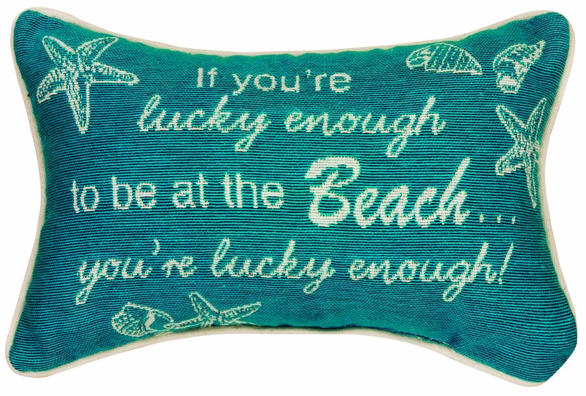 Manual 12.5 x 8.5-Inch Decorative Throw Pillow, If You're Lucky Enough