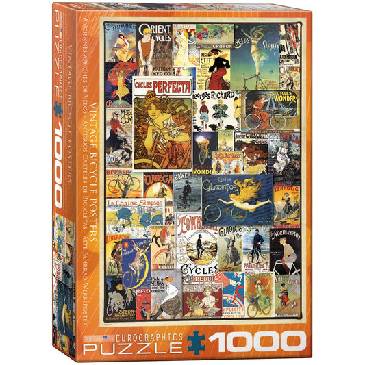 EuroGraphics Bicycles Vintage Ads Jigsaw Puzzle (1000 Piece), Model:6000-0756 , Red