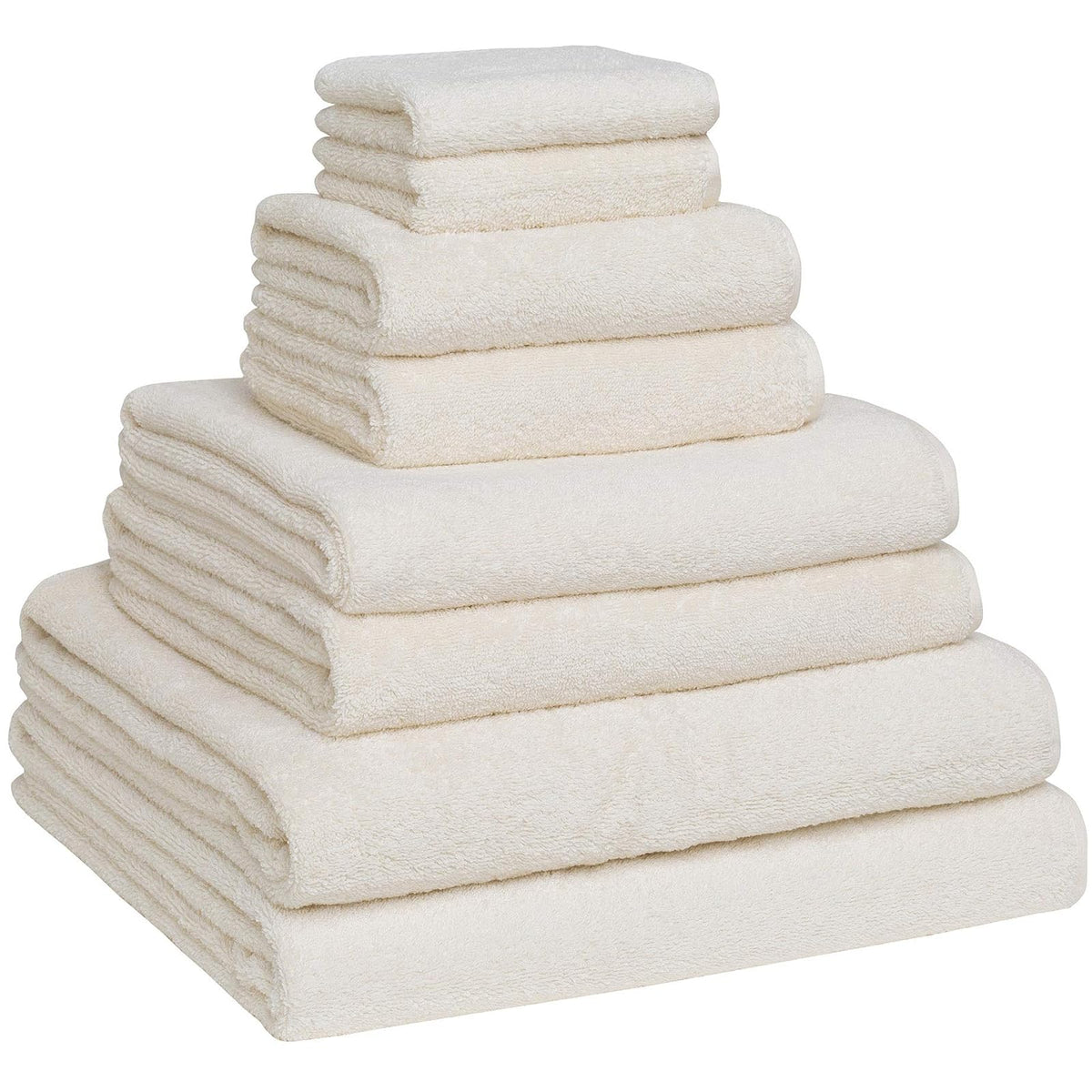 Home and Plan Towel, 8-Piece Towel Set, Ivory