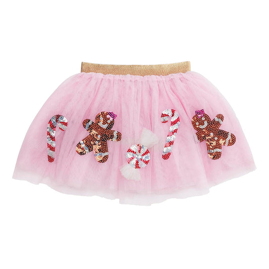 Mud Pie Skirt, Pink, Kids Christmas Candy Cane Tutu