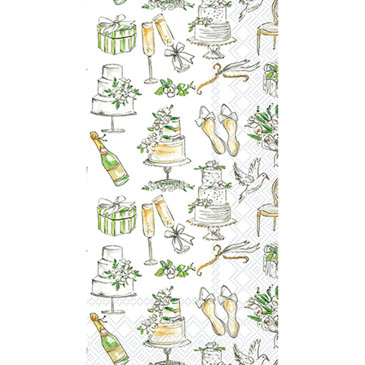ihr SINCE 1977 Disposable Napkin, 8.5" x 4.5", Wedding Cakes
