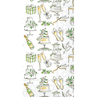ihr SINCE 1977 Disposable Napkin, 8.5" x 4.5", Wedding Cakes