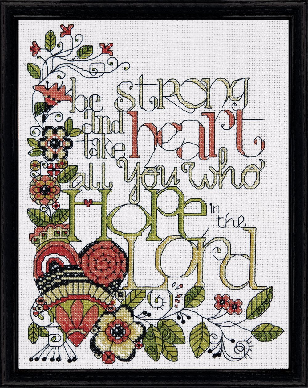 Design Works Crafts Tobin DW2795 14 Count Heartfelt be Strong Counted Cross Stitch Kit, 8 by 10-Inch