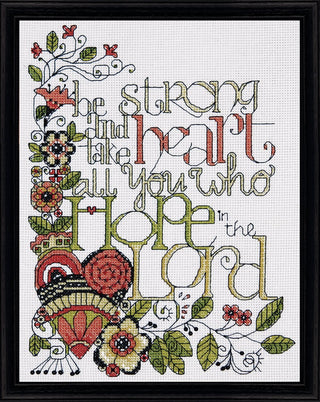 Design Works Crafts Tobin DW2795 14 Count Heartfelt be Strong Counted Cross Stitch Kit, 8 by 10-Inch