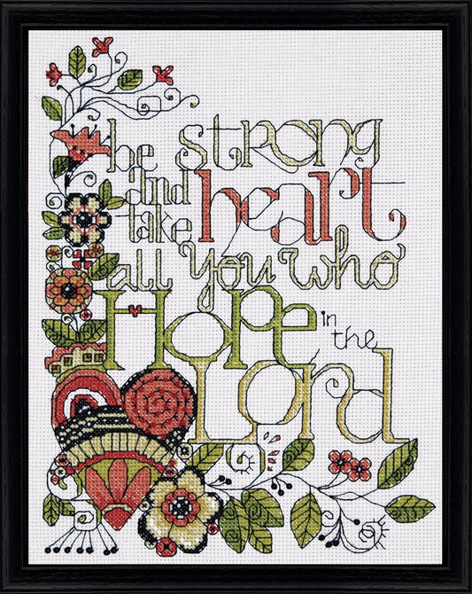 Design Works Crafts Tobin DW2795 14 Count Heartfelt be Strong Counted Cross Stitch Kit, 8 by 10-Inch
