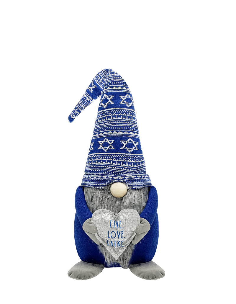 Rae Dunn Hanukkah Gnome - Home Decor Decorations - Scandinavian/Swedish/Nordic Tomte Nisse Plush Figurine - 19" Elf with Heart Ornament for Shelf, Table, Desk Décor