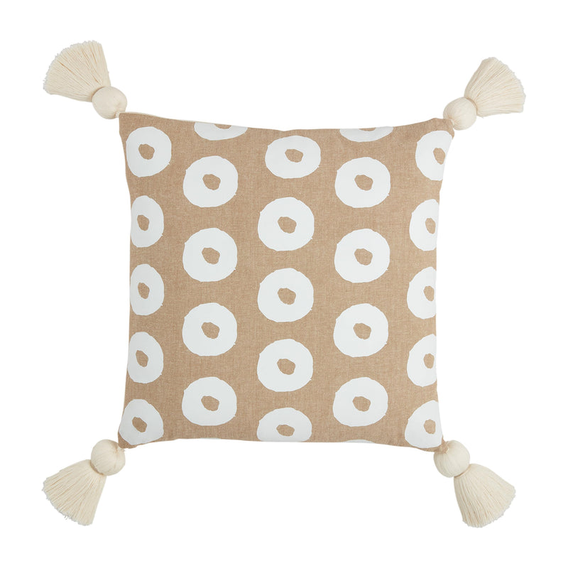 Mud Pie Square Chambray Dotted Pillow, Sqaure