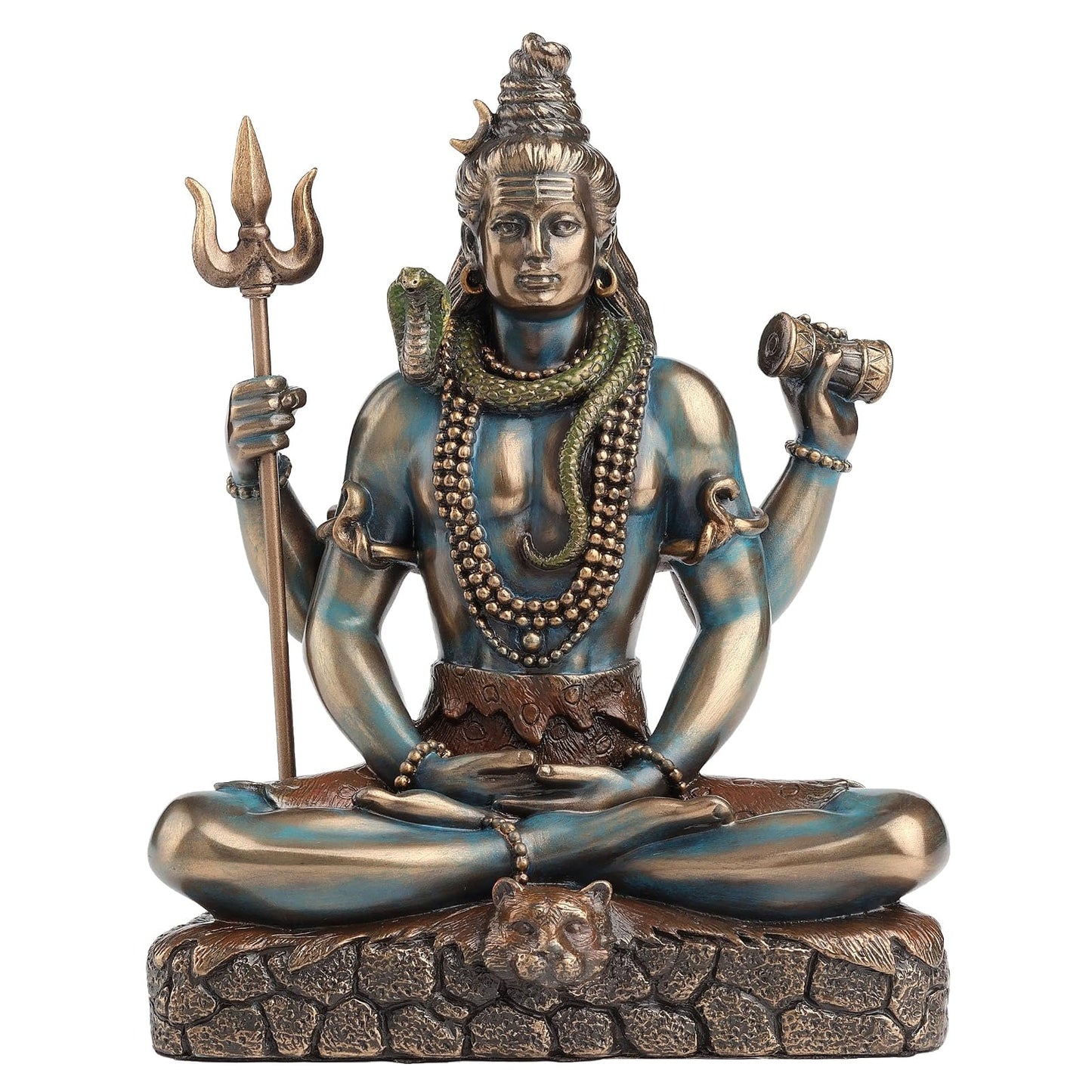 Unicorn Studio Veronese Design Lord Shiva in Lotus Pose Statue Sculpture - Hindu God and Destroyer of Evil Figure 6.2" Tall