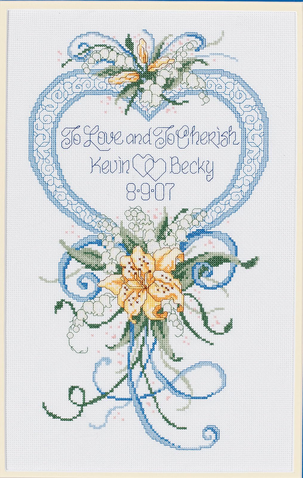Design Works Crafts Janlynn Cross Stitch Kit, 15-Inch by 9-Inch, Cherished Wedding