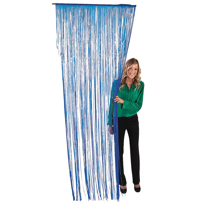 Blue Fringe Door Curtain for Party