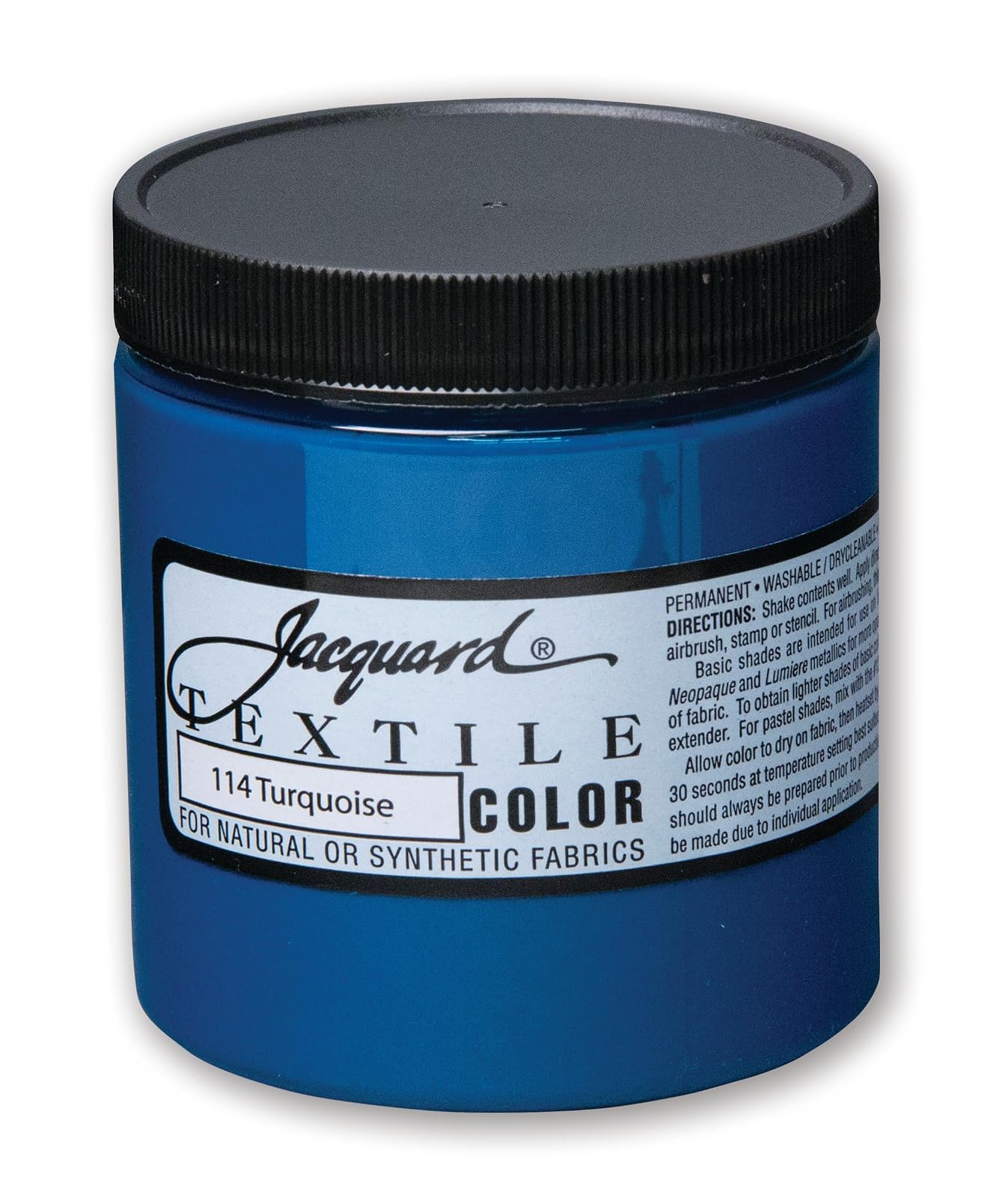 Jacquard Fabric Paint for Clothes - 8 Oz Textile Color Turquoise Leaves Fabric Soft - Permanent and Colorfast - Professional Quality Paints Made in USA - Holds up Exceptionally Well to Washing