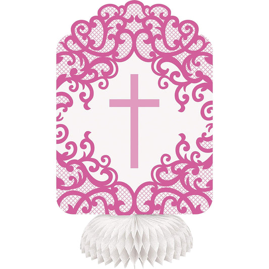 Unique Industries Fancy Cross Honeycomb Centerpiece Decorations I Pink I 3 Pcs.