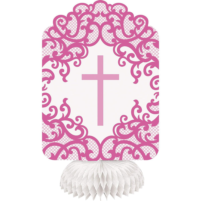 Unique Industries Fancy Cross Honeycomb Centerpiece Decorations I Pink I 3 Pcs.