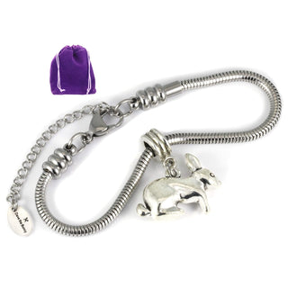 Dave The Bunny Bracelet, 10 inch, Silver
