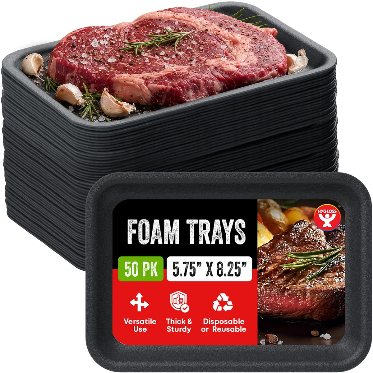 Hygloss Tray, 5.75 x 8.25-Inch, Black