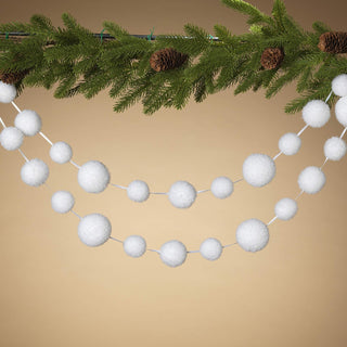 Gerson 2548580 Snowball Garland, 5'L