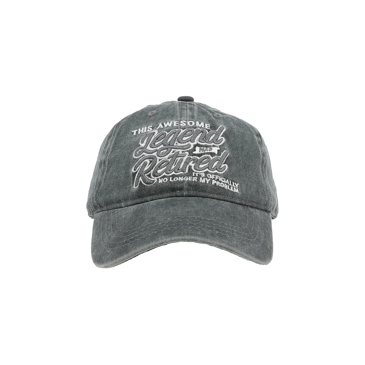 Pavilion Gift Company Hat, Gray & White, Retired Legend - Adjustable Baseball Ca