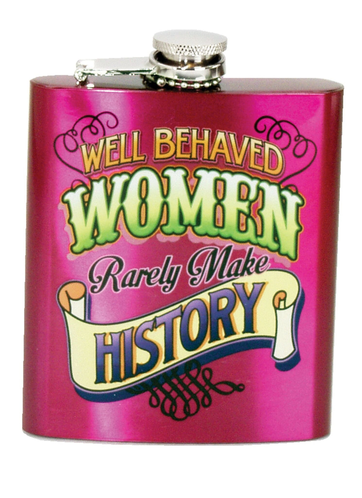 Spoontiques Hip Flask, 7 ounces, Well Behaved Women